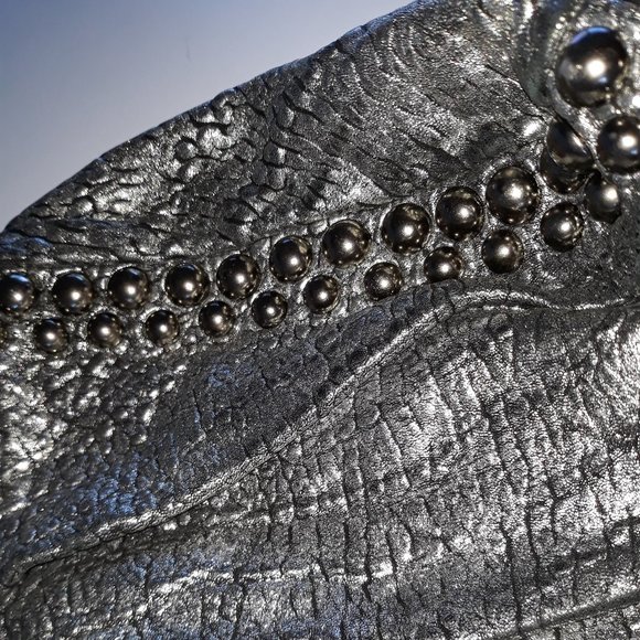 *Treesje black/silver leather metal accented shoulder bag - Picture 2 of 9